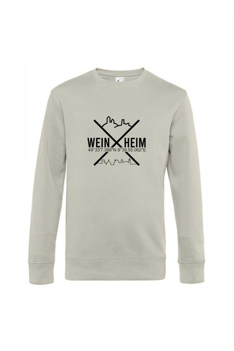 Sweatshirt Weinheim Koordinaten Kreuz (Druckfarbe schwarz)